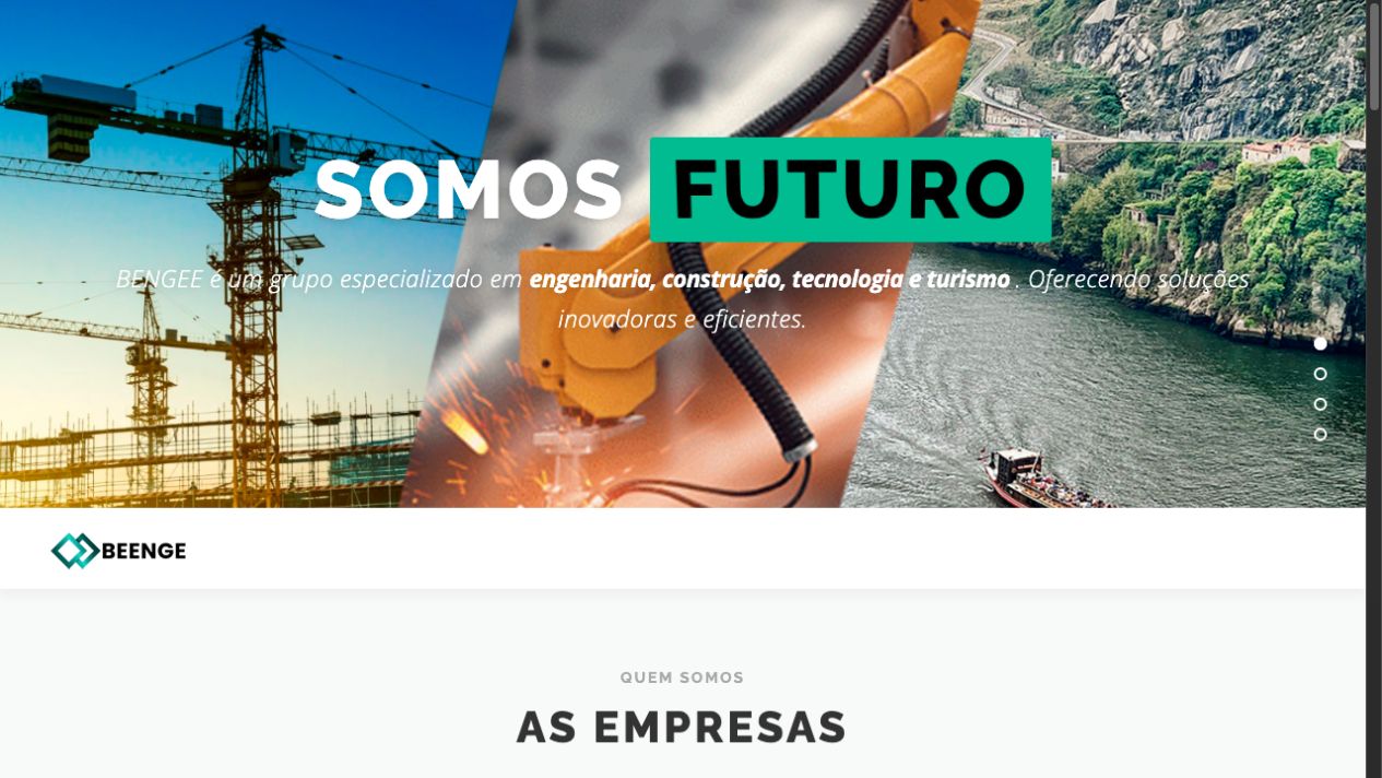 Apresentação do website Beenge, criado pela Olhoshot.