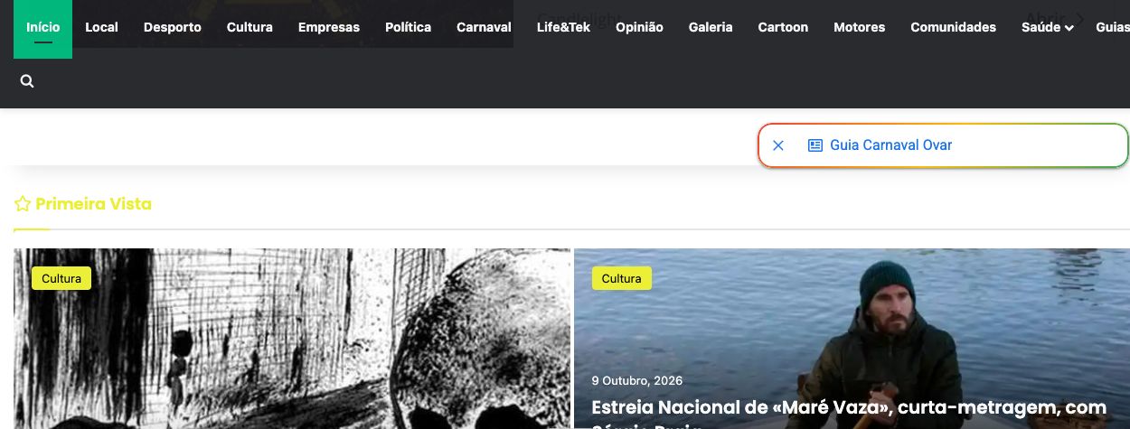 Apresentação do website Ovarnews, criado pela Olhoshot.